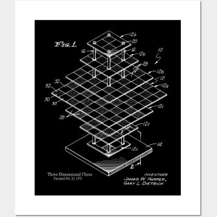 3D Chess Board Patent Print Posters and Art